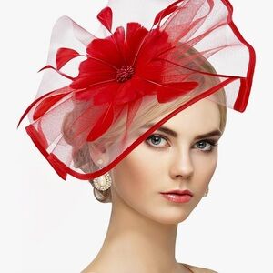 Kentucky Derby Red Fascinator Hat